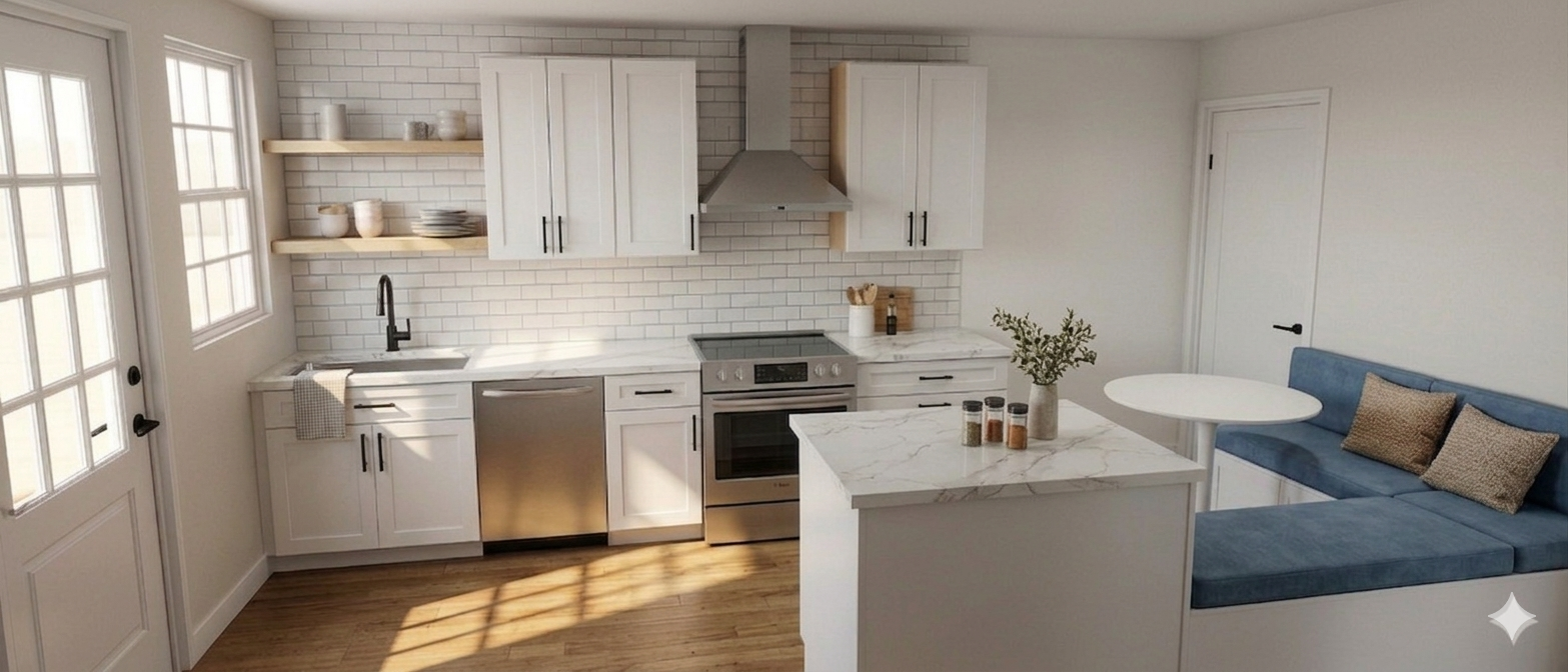 Kitchen — wide angle rendering