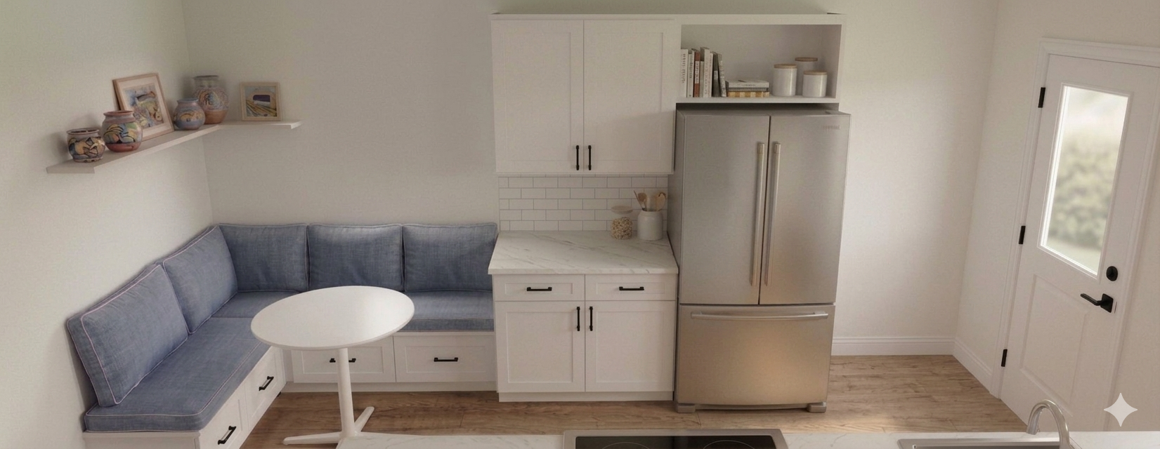 Kitchen dining nook and banquette seating